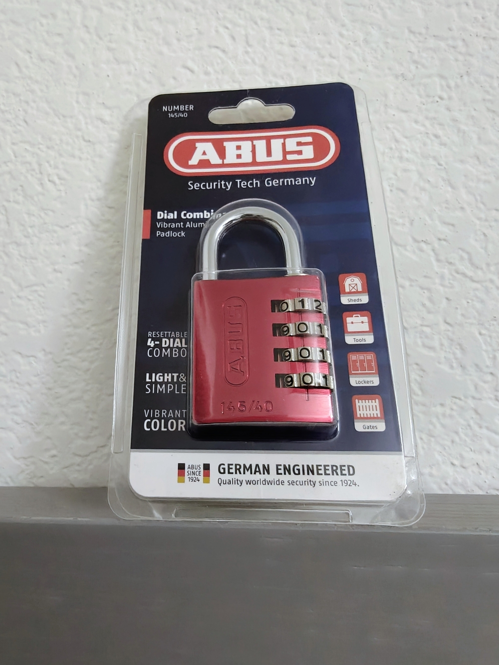 Red 4-Dial Combination Padlock - Secure Home & Office